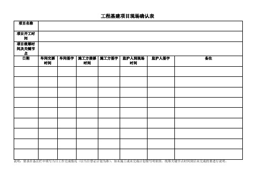 工程基建项目现场确认表.doc