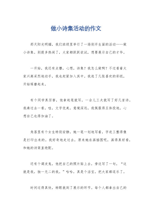 做小诗集活动的作文