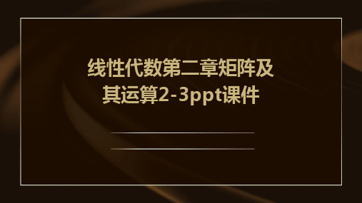 线性代数第二章矩阵及其运算2-3PPT课件