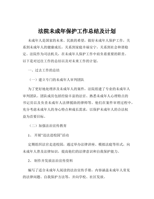 法院未成年保护工作总结及计划