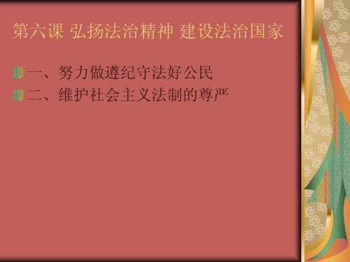 第六课 弘扬法治精神 建设法治国家