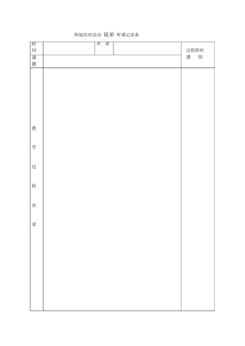师徒结对活动徒弟听课记录表