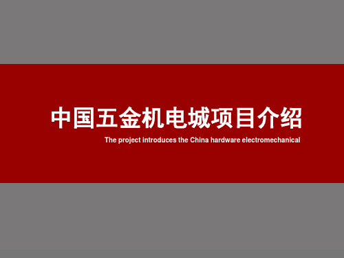 中国五金机电城项目介绍(招商篇) 共38页PPT资料