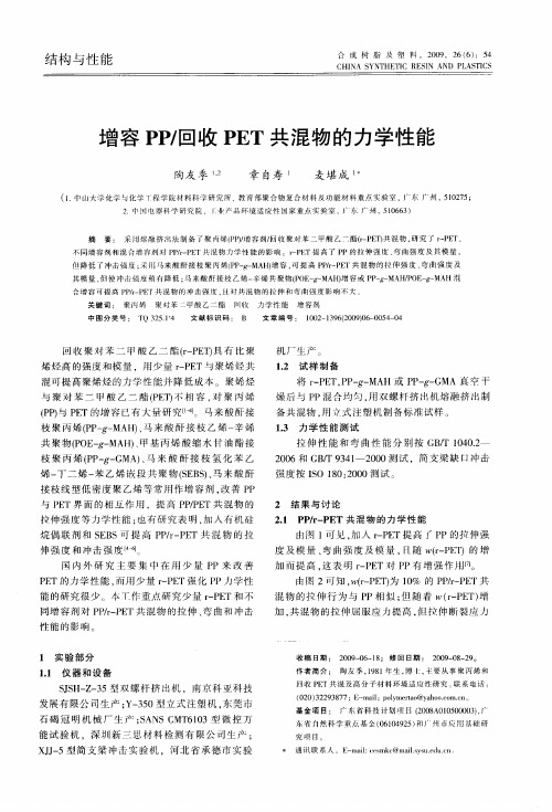 增容PP／回收PET共混物的力学性能