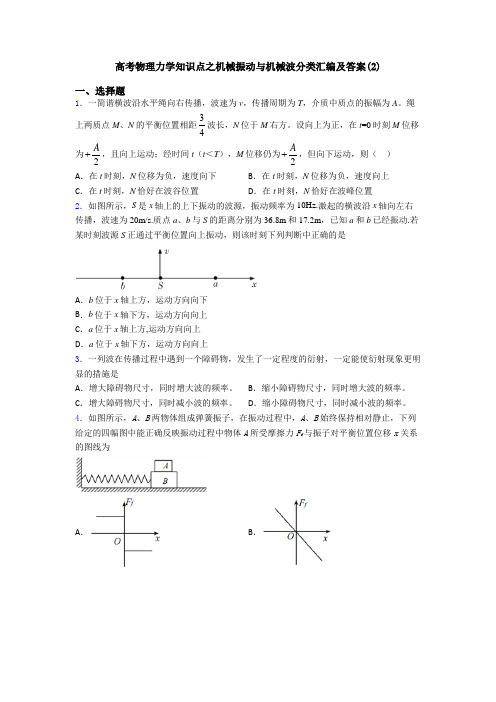 高考物理力学知识点之机械振动与机械波分类汇编及答案(2)