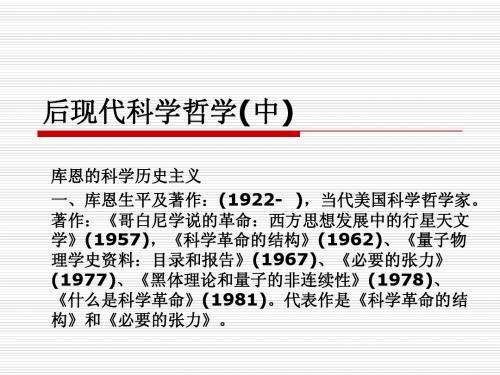 后现代科学哲学(中)