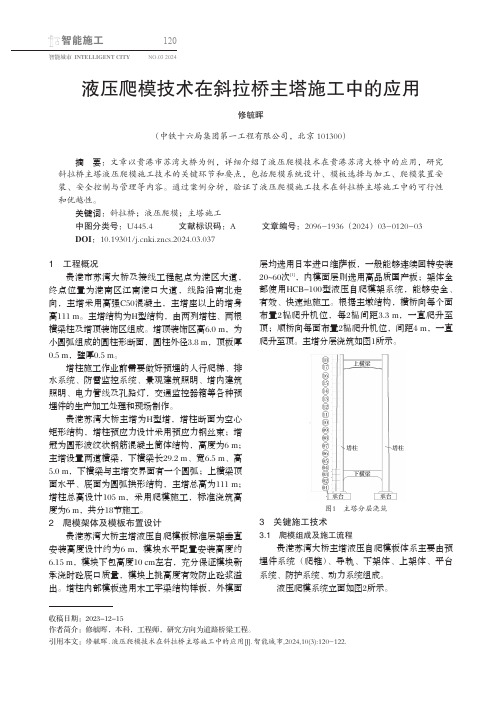 液压爬模技术在斜拉桥主塔施工中的应用