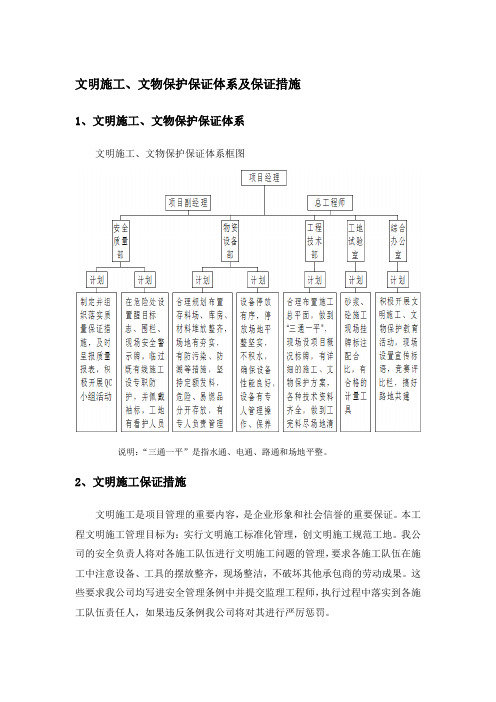 文明施工、文物保护保证体系及保证措施