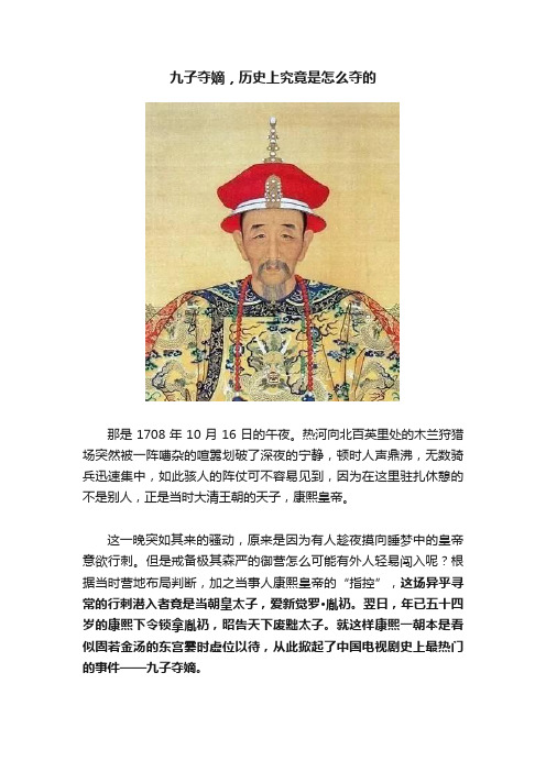 九子夺嫡，历史上究竟是怎么夺的