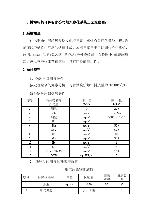 烟汽净化系统工艺流程