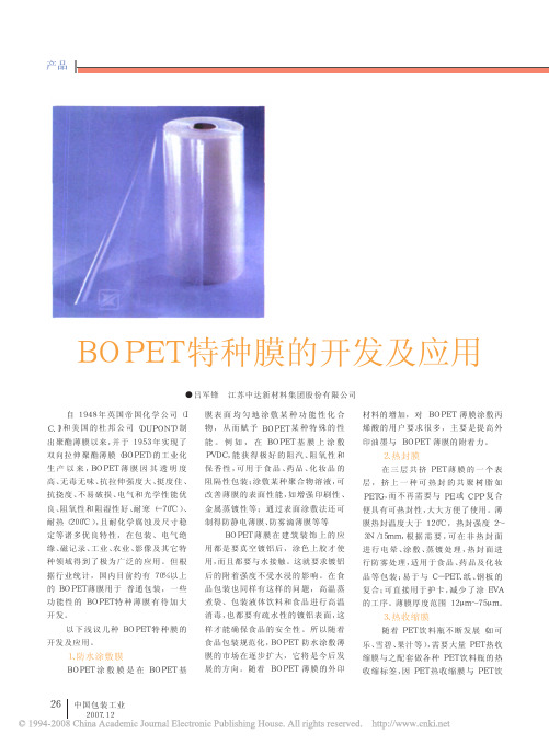 BOPET特种膜的开发及应用