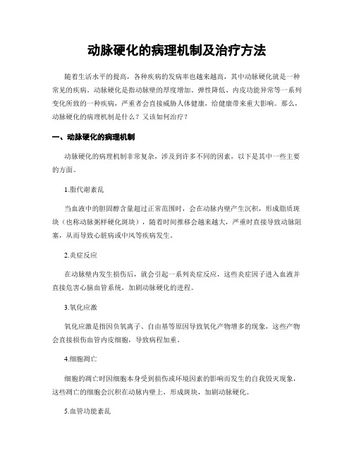 动脉硬化的病理机制及治疗方法