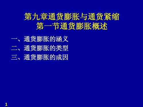 第九章通货膨胀与通货紧缩