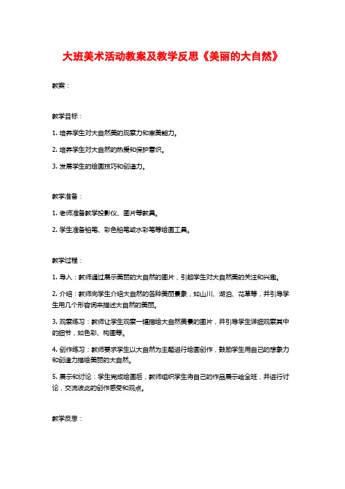 大班美术活动教案及教学反思《美丽的大自然》