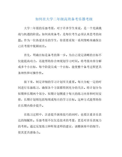 如何在大学二年级高效备考乐器考级