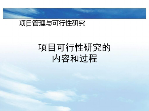 项目可行性研究的内容和过程