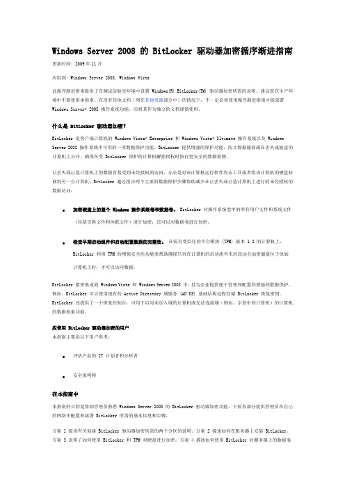 Windows Server 2008 的 BitLocker 驱动器加密循序渐进指南