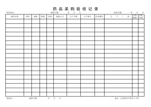 药 品 购 进 验 收 记 录