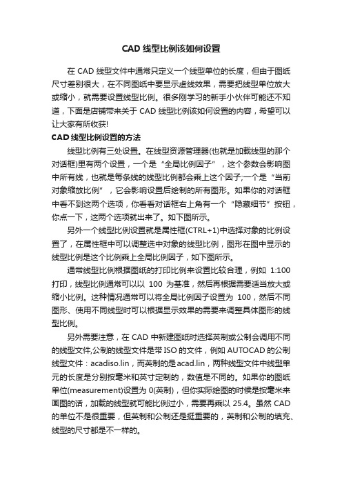 CAD线型比例该如何设置