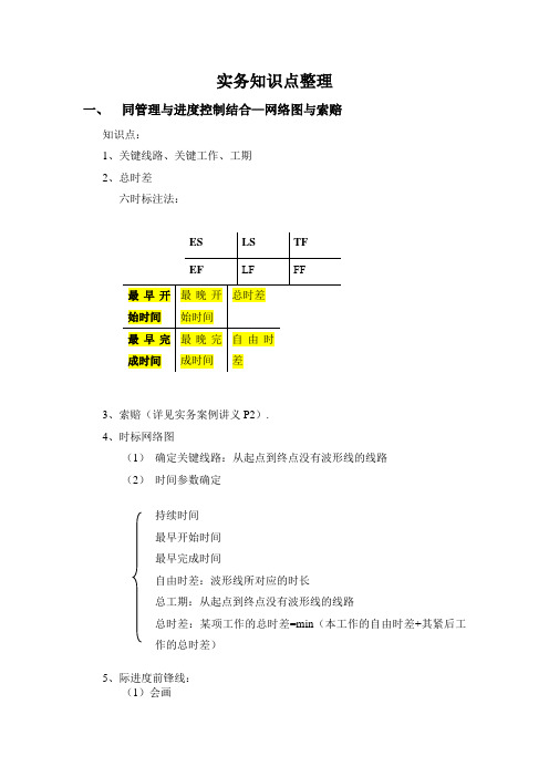 二建实务课程知识点整理