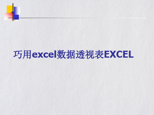 巧用excel数据透视表EXCELPPT课件