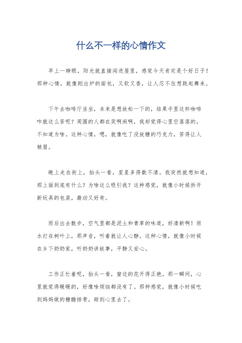 什么不一样的心情作文