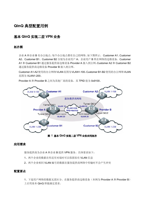 QINQ典型配置用例