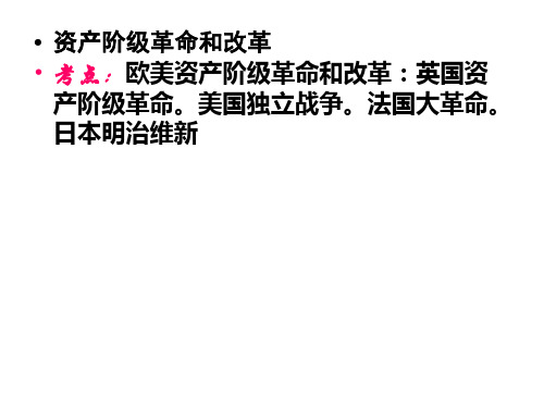 八年级历史与社会中考复习2第四课资产阶级革命和改革