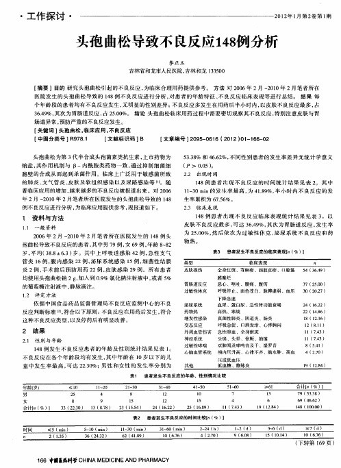 头孢曲松导致不良反应148例分析