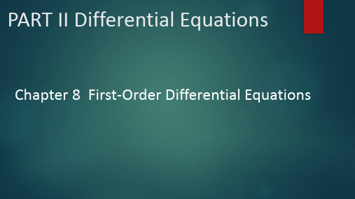 Chapter8 First-Order Differential Equations