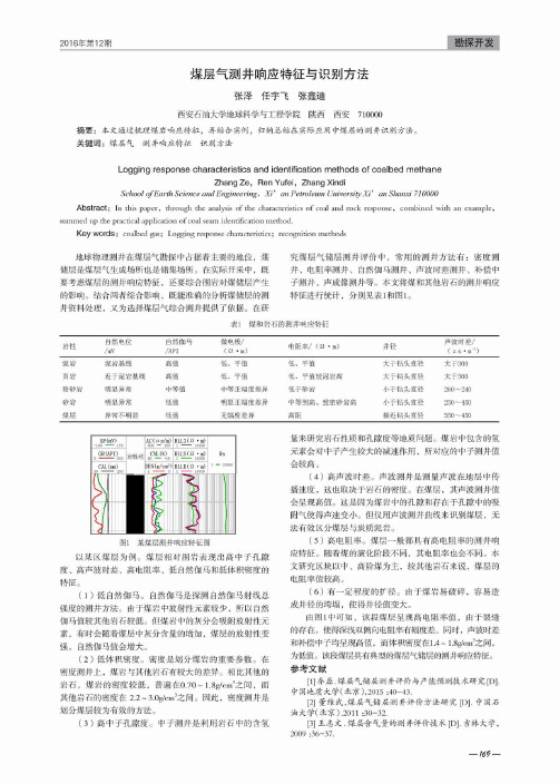 煤层气测井响应特征与识别方法