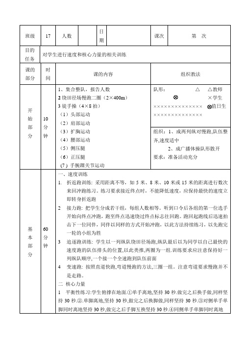 高中 体育与健康高中通用全一册第二章发展与体能《发展体能的基本方法》教案3