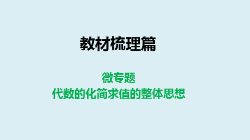 2024年中考数学总复习课件+微专题+代数的化简求值的整体思想