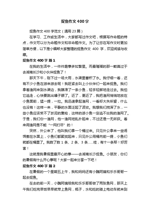 捉鱼作文400字范文(通用23篇)