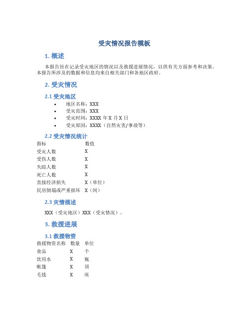 受灾情况报告模板