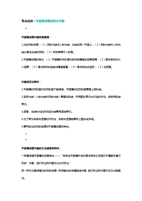 考点名称：平面镜成像的相关作图