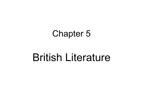 BRITISH LITERATURE 1