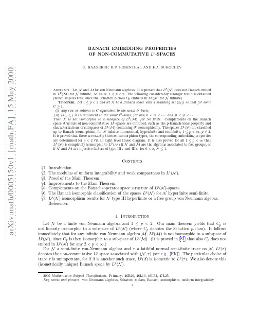 Banach embedding properties of non-commutative L^p-spaces