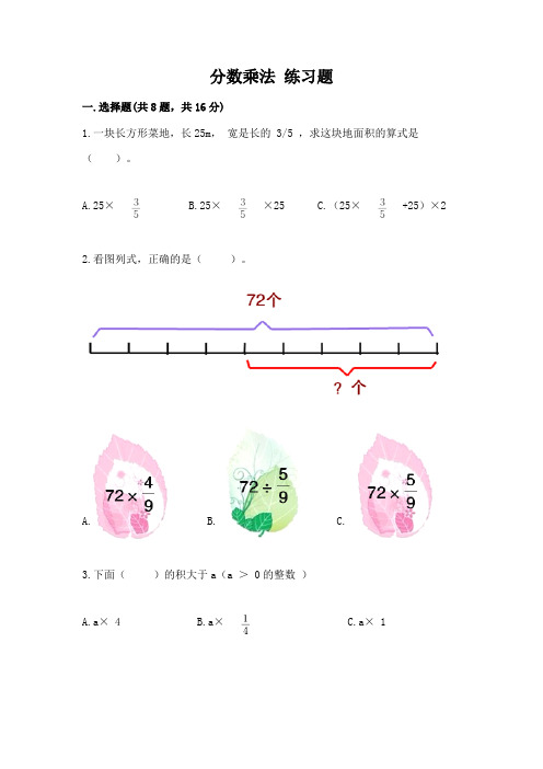 分数乘法-练习题附完整答案(典优)