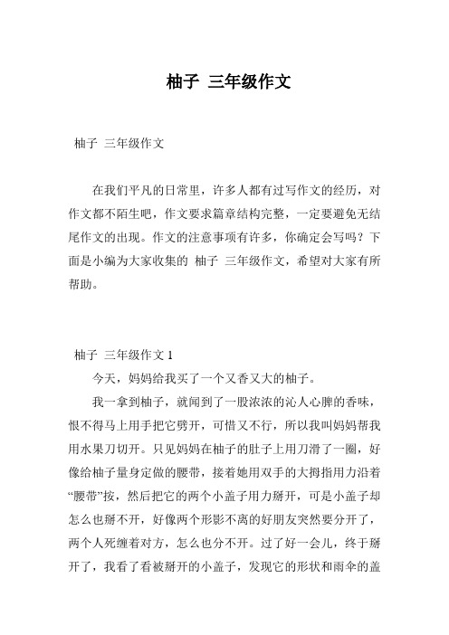 柚子 三年级作文