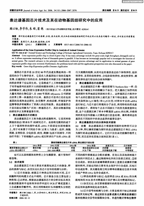 表达谱基因芯片技术及其在动物基因组研究中的应用