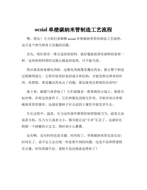 ocsial单壁碳纳米管制造工艺流程