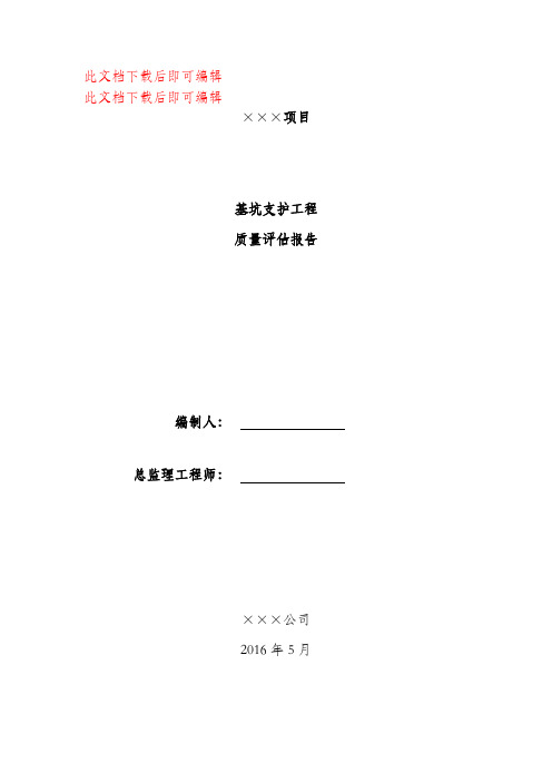 基坑支护评估报告(完整资料).doc