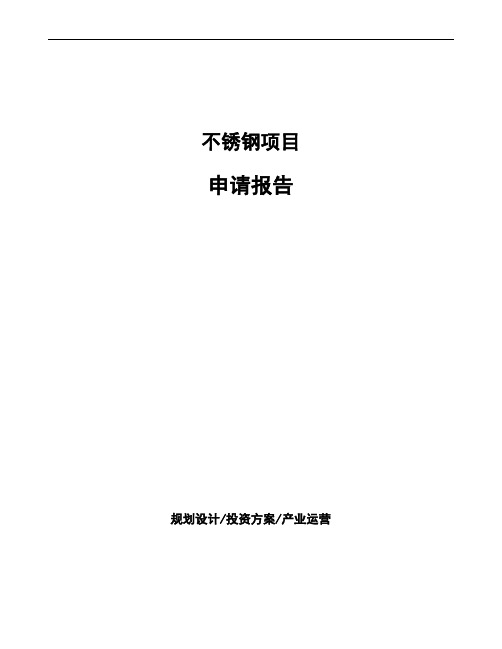 不锈钢项目申请报告
