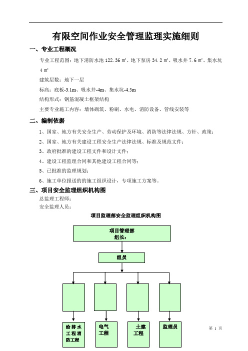 有限空间作业安全管理监理实施细则