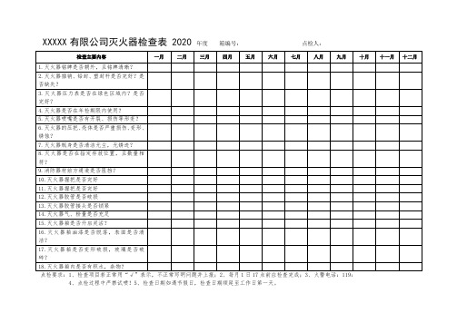 灭火器点检表