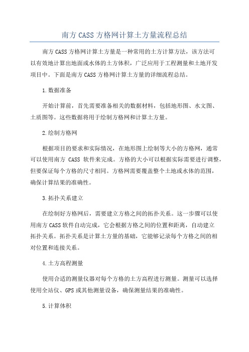 南方CASS方格网计算土方量流程总结