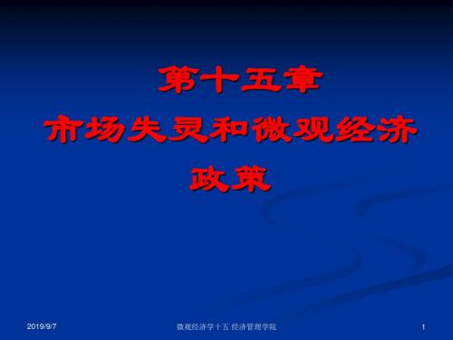 微观经济学第十五章 市场失灵和微观经济政策