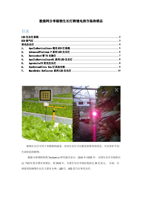 敦煌网分享植物生长灯跨境电商市场热销品