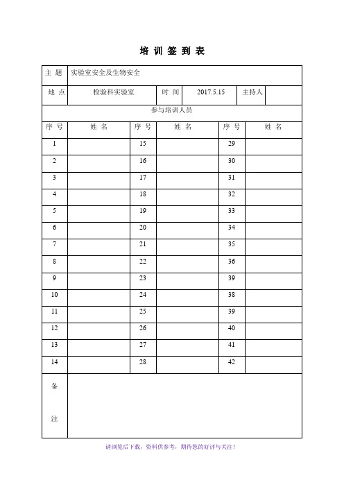 实验室人员生物安全培训及证书